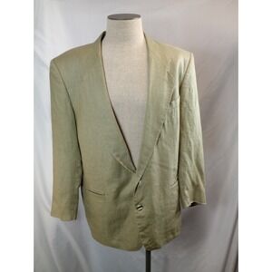 Men's Sport Jacket 44L 100% Linen Vincenzo D'Italia Tan Soft Shoulder Business